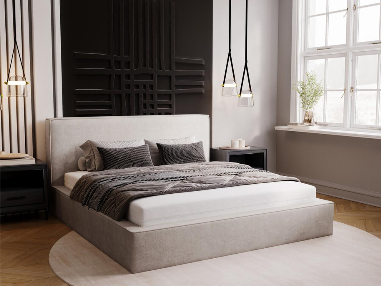 wohnli-moebel-suche-800000565857-1 POLSTERBETT Monaco 160x200 Hellgrau Textil Graingold Möbel > Betten > Polsterbetten Grau