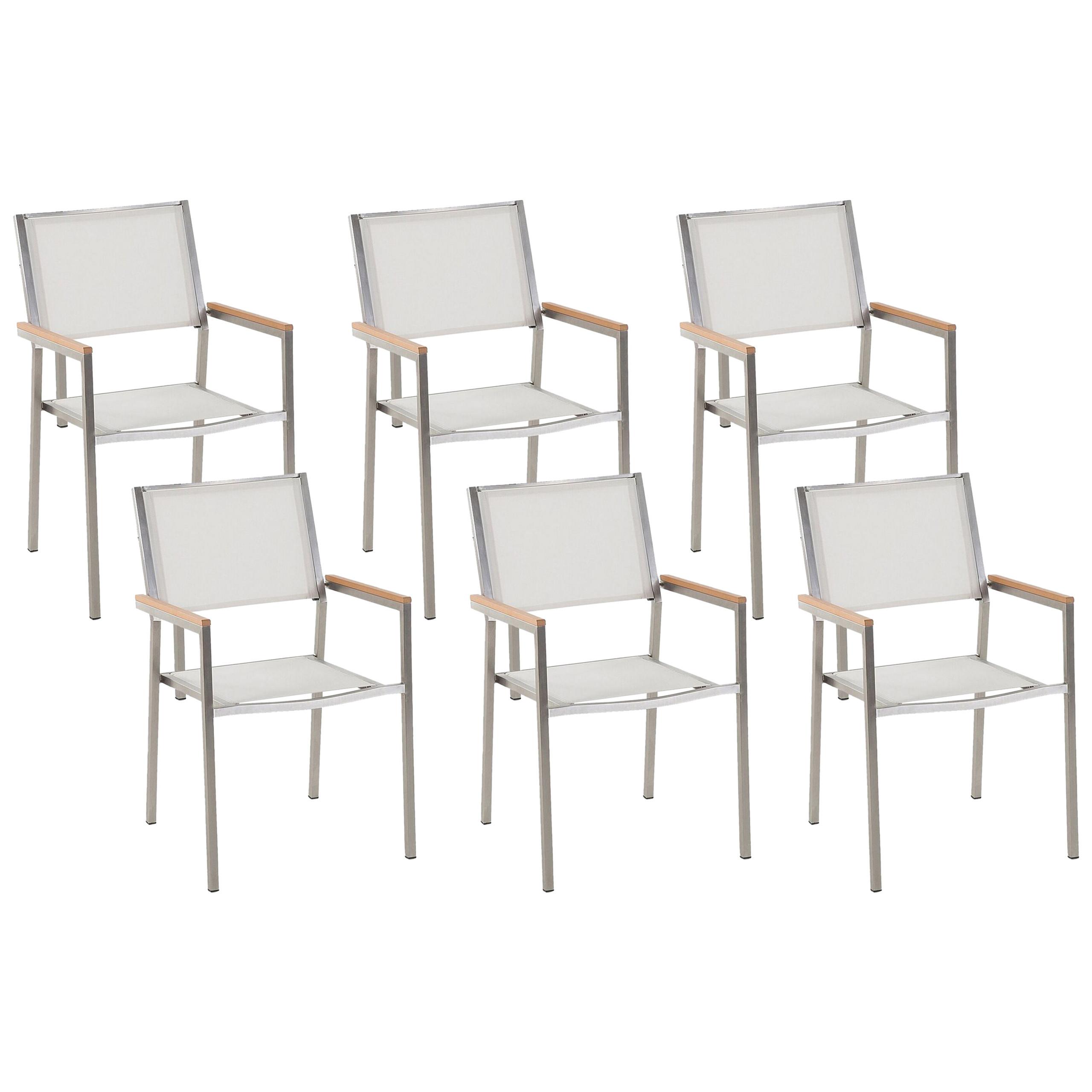 wohnli-moebel-suche-800000569419 Wohnli Möbelsuche - GARTENSTUHL 6er-Set weiß Edelstahl Grosseto