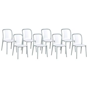 Wohnli Möbelsuche - GARTENSTUHL 8er-Set Kunststoff weiß/grau Spezia