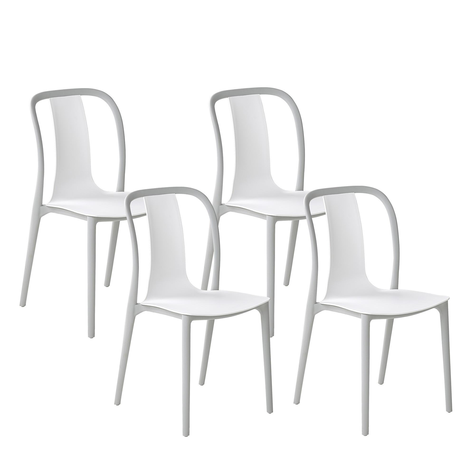 wohnli-moebel-suche-800000569432 Wohnli Möbelsuche - GARTENSTUHL 4er-Set Kunststoff weiß/grau Spezia