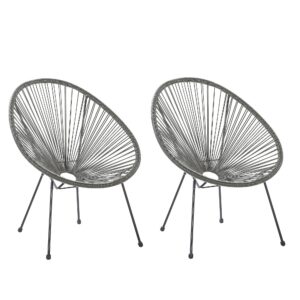 Wohnli Möbelsuche - RATTANSTUHL 2er-SET Kunststoff dunkelgrau 70 cm Acapulco II