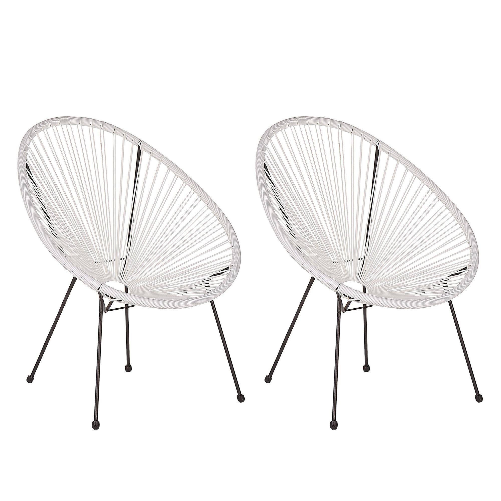 Wohnli Möbelsuche - RATTANSTUHL 2er-SET Kunststoff weiß 70 cm Acapulco II