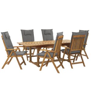 wohnli-moebel-suche-800000569791 Wohnli Möbelsuche - GARTENMÖBEL-SET 6-Sitzer Akazienholz Auflagen graphitgrau Java
