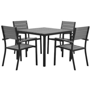 wohnli-moebel-suche-800000569817 Wohnli Möbelsuche - GARTENMÖBEL SET 4-Sitzer Kunstholz grau/schwarz Prato
