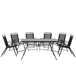 Wohnli Möbelsuche - GARTENMÖBEL SET 6-Sitzer Stahl schwarz Livo