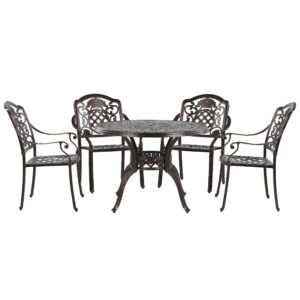 wohnli-moebel-suche-800000569824-1 GARTENMÖBEL SET 4-Sitzer Aluminium dunkelbraun Salento Metall Beliani Garten & Outdoor > Gartenmöbel > Gartenmöbel-Sets Braun