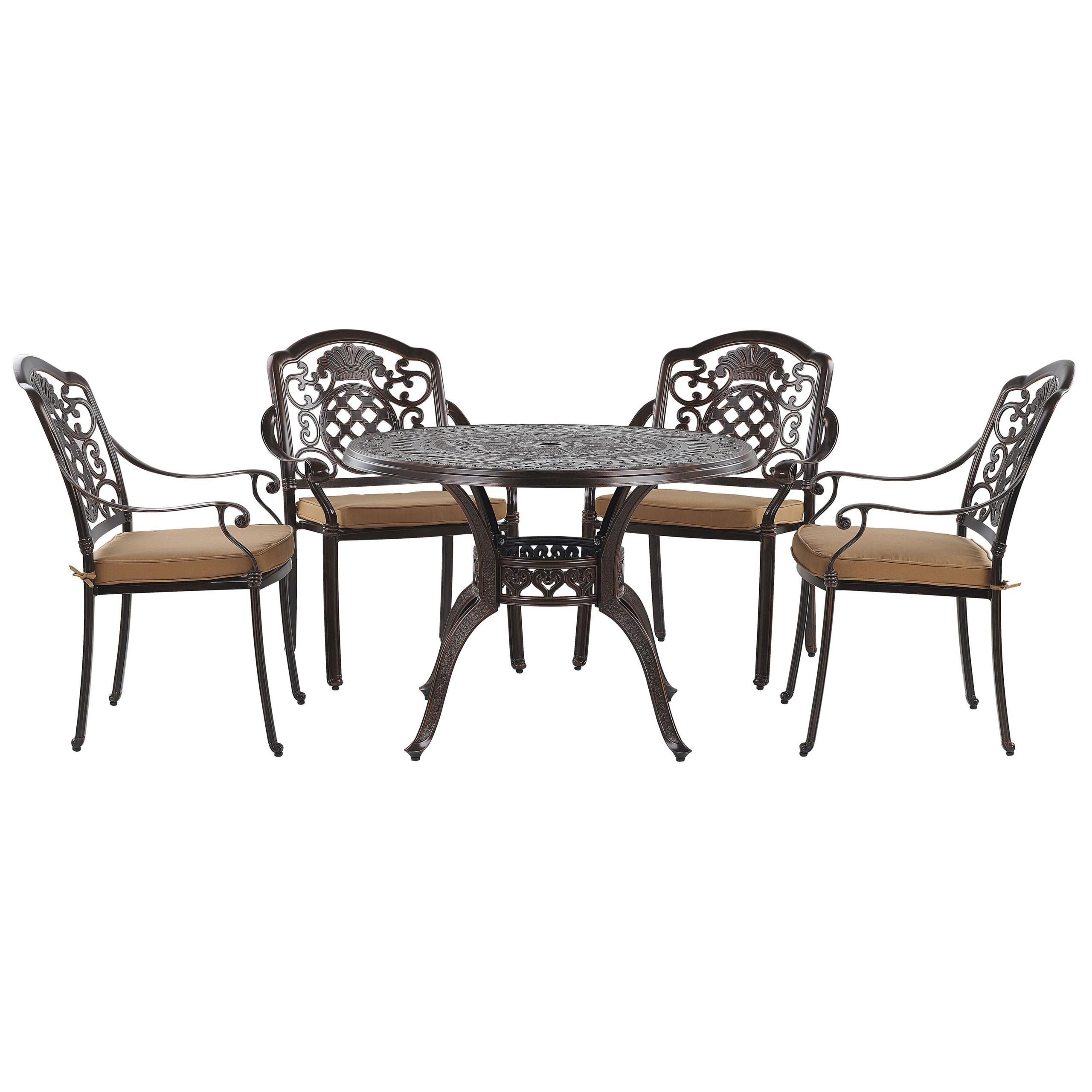 Wohnli Möbelsuche - GARTENMÖBEL SET 4-Sitzer Aluminium dunkelbraun Salento