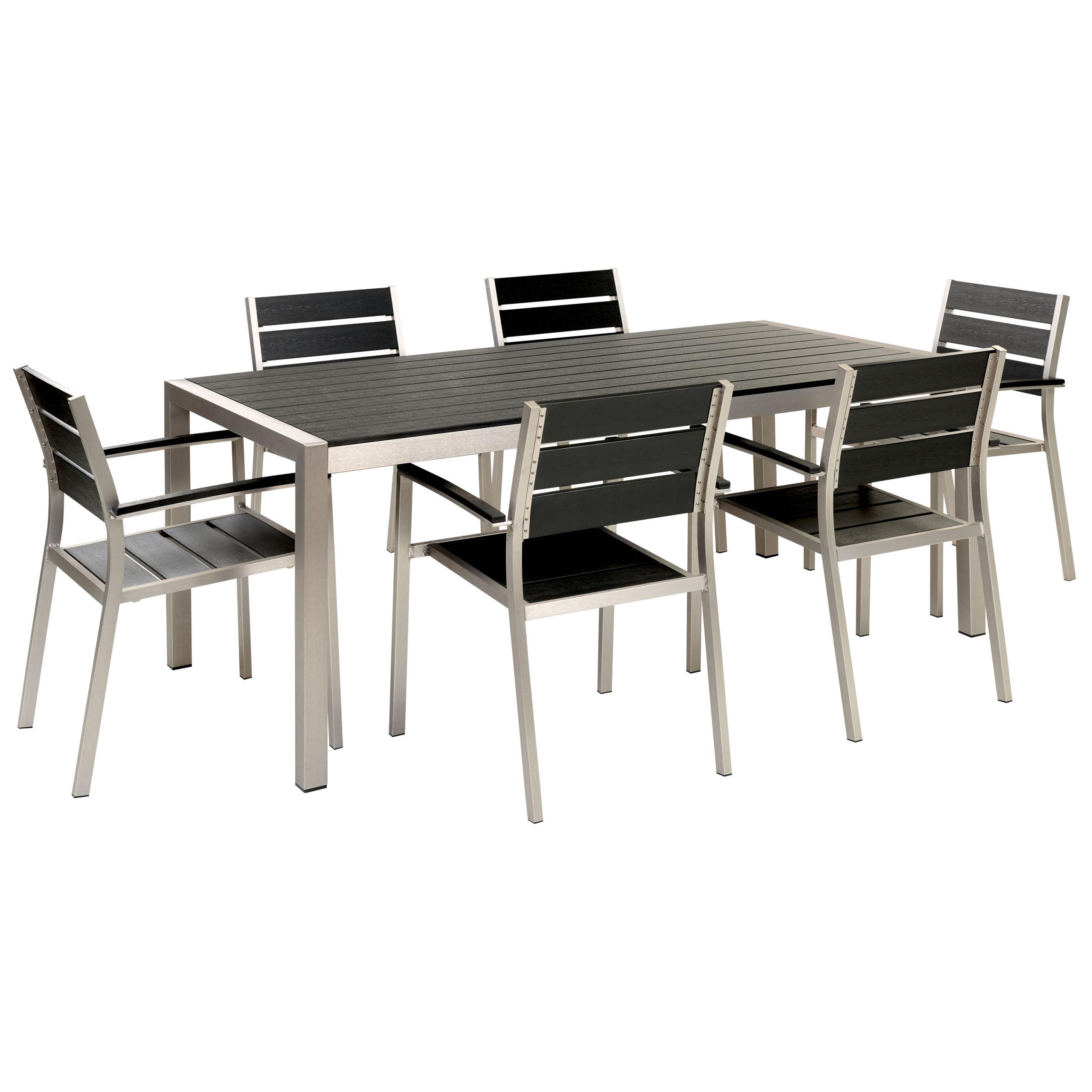 Wohnli Möbelsuche - GARTENMÖBEL SET 6-Sitzer Aluminium Kunstholz schwarz Vernio