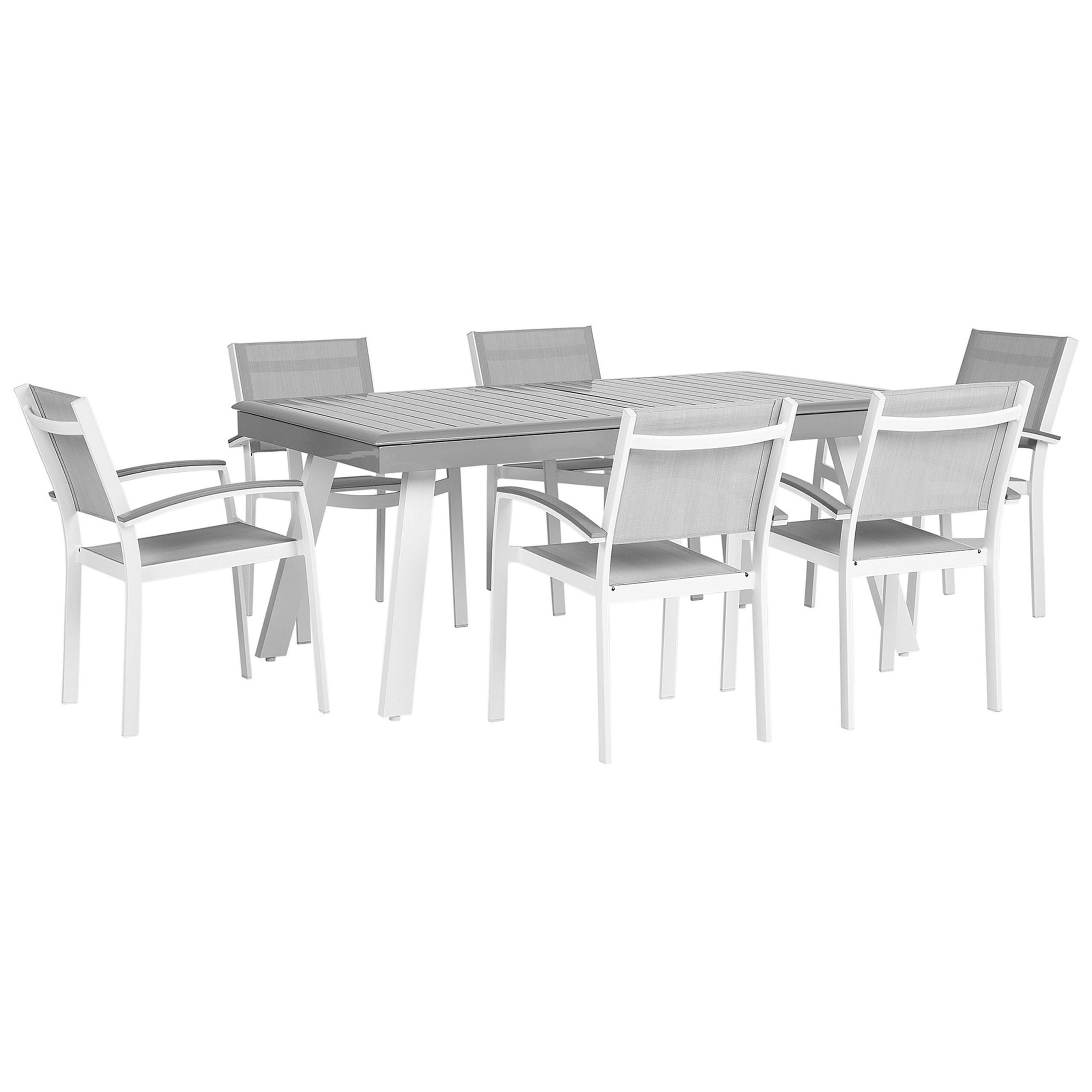 Wohnli Möbelsuche - GARTENMÖBEL SET 6-Sitzer Aluminium grau Pereta