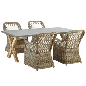 wohnli-moebel-suche-800000569856 Wohnli Möbelsuche - GARTENMÖBEL SET 4-Sitzer Rattan natürlich Auflagen cremeweiß Maros/Olbia