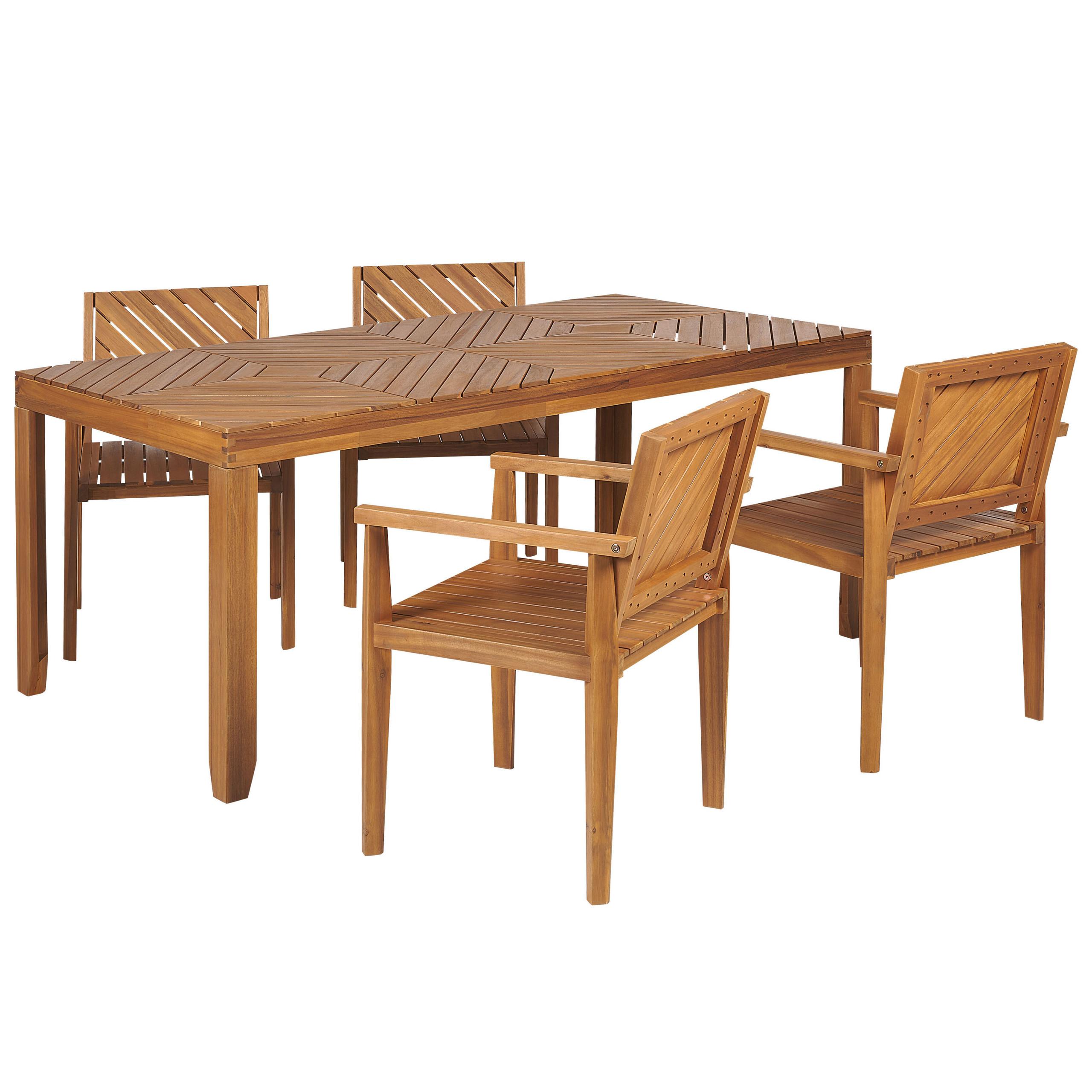 Wohnli Möbelsuche - GARTENMÖBEL SET 4-Sitzer Akazienholz hellbraun Baratti