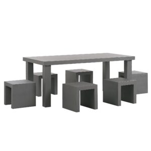 wohnli-moebel-suche-800000569860 Wohnli Möbelsuche - GARTENMÖBEL SET 6-Sitzer Beton grau Taranto
