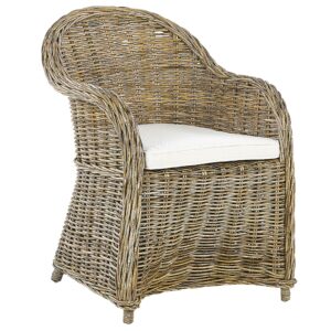 wohnli-moebel-suche-800000569866-1 GARTENMÖBEL SET 4-Sitzer Rattan natürlich Auflagen cremeweiß Susua/Olbia Naturmaterialien Beliani Garten & Outdoor > Gartenmöbel > Gartenmöbel-Sets Beige