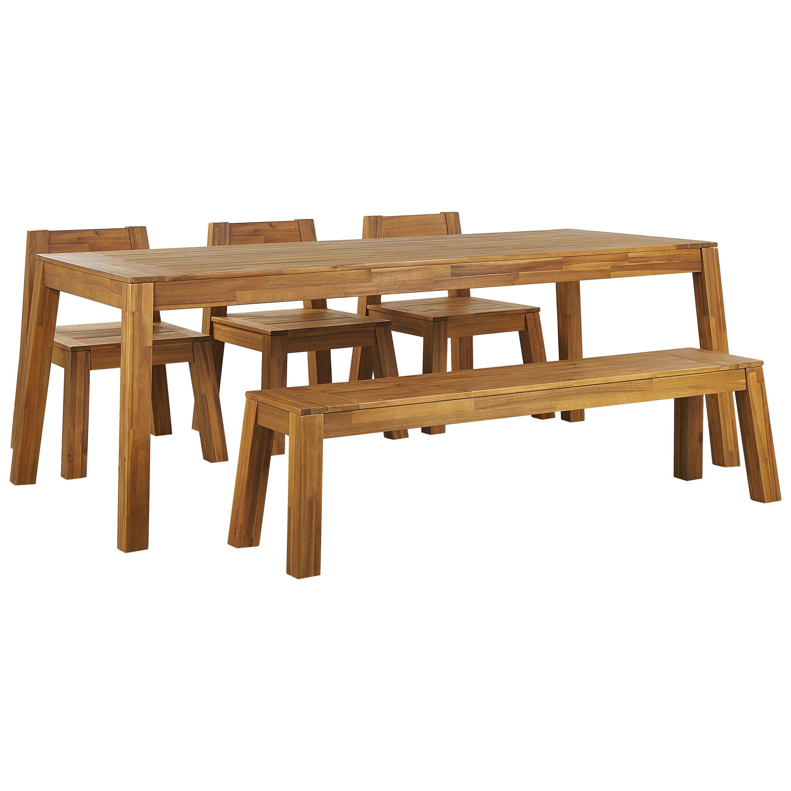 Wohnli Möbelsuche - GARTENMÖBEL SET 6-Sitzer Akazienholz hellbraun 5-teilig Livorno