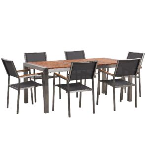 wohnli-moebel-suche-800000569872 Wohnli Möbelsuche - GARTENMÖBEL-SET 6-Sitzer Eukalyptusholz Textilbespannung grau Grosseto