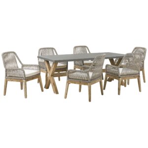 wohnli-moebel-suche-800000569879 Wohnli Möbelsuche - GARTENMÖBEL SET 6-Sitzer Faserzement 200/100 cm grau/beige Olbia