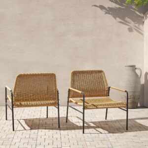 GARTENSTÜHLE 2er-SET aus Rattan Natur Prasimo Naturmaterialien Beliani Garten & Outdoor > Gartenmöbel > Gartenstühle Braun