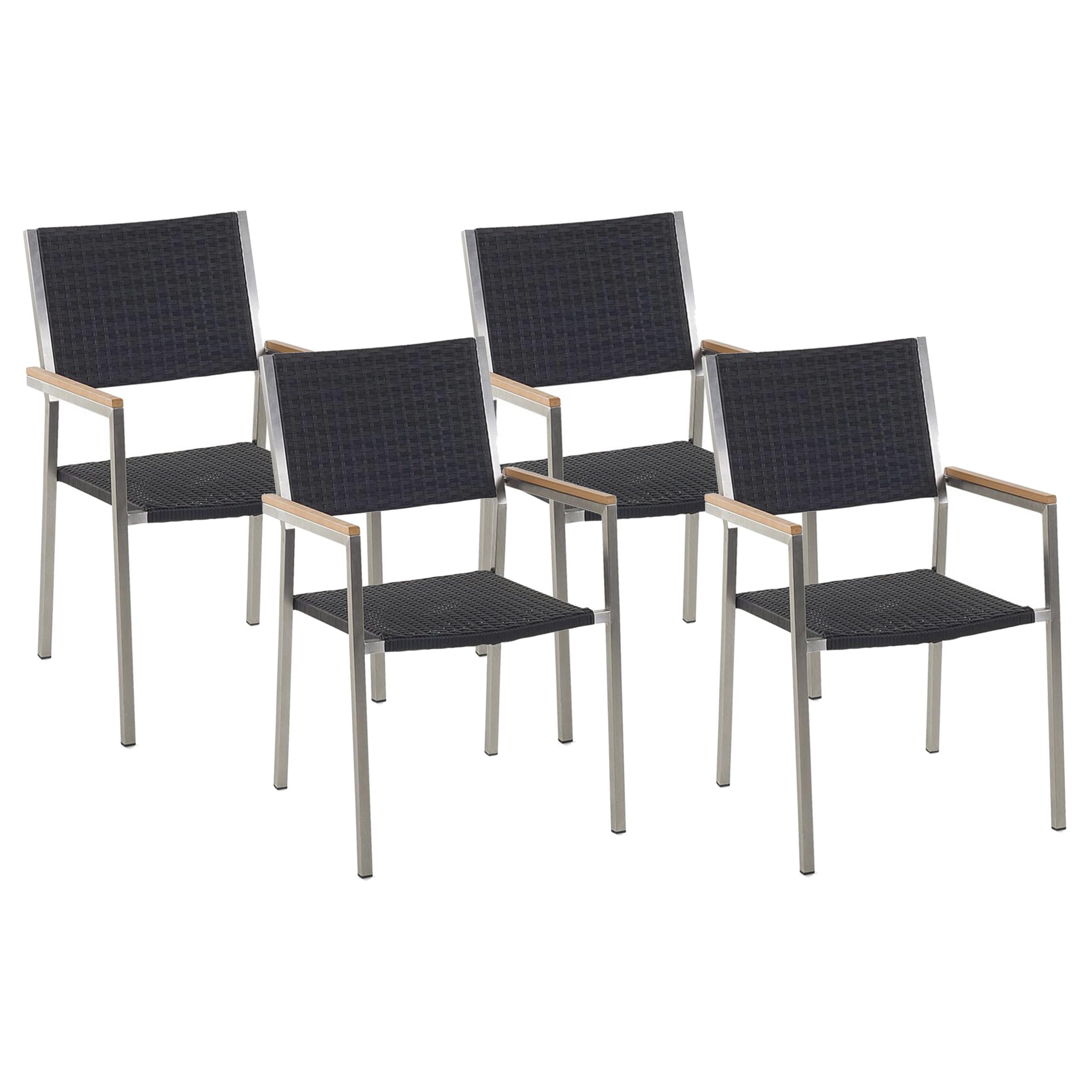 wohnli-moebel-suche-800000569886 Wohnli Möbelsuche - GARTENSTUHL 4er-Set Rattan Edelstahl Grosseto