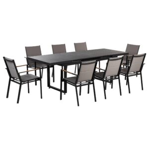 wohnli-moebel-suche-800000570028 Wohnli Möbelsuche - GARTENMÖBEL SET 8-Sitzer Aluminium schwarz/grau Valcanetto/Busseto