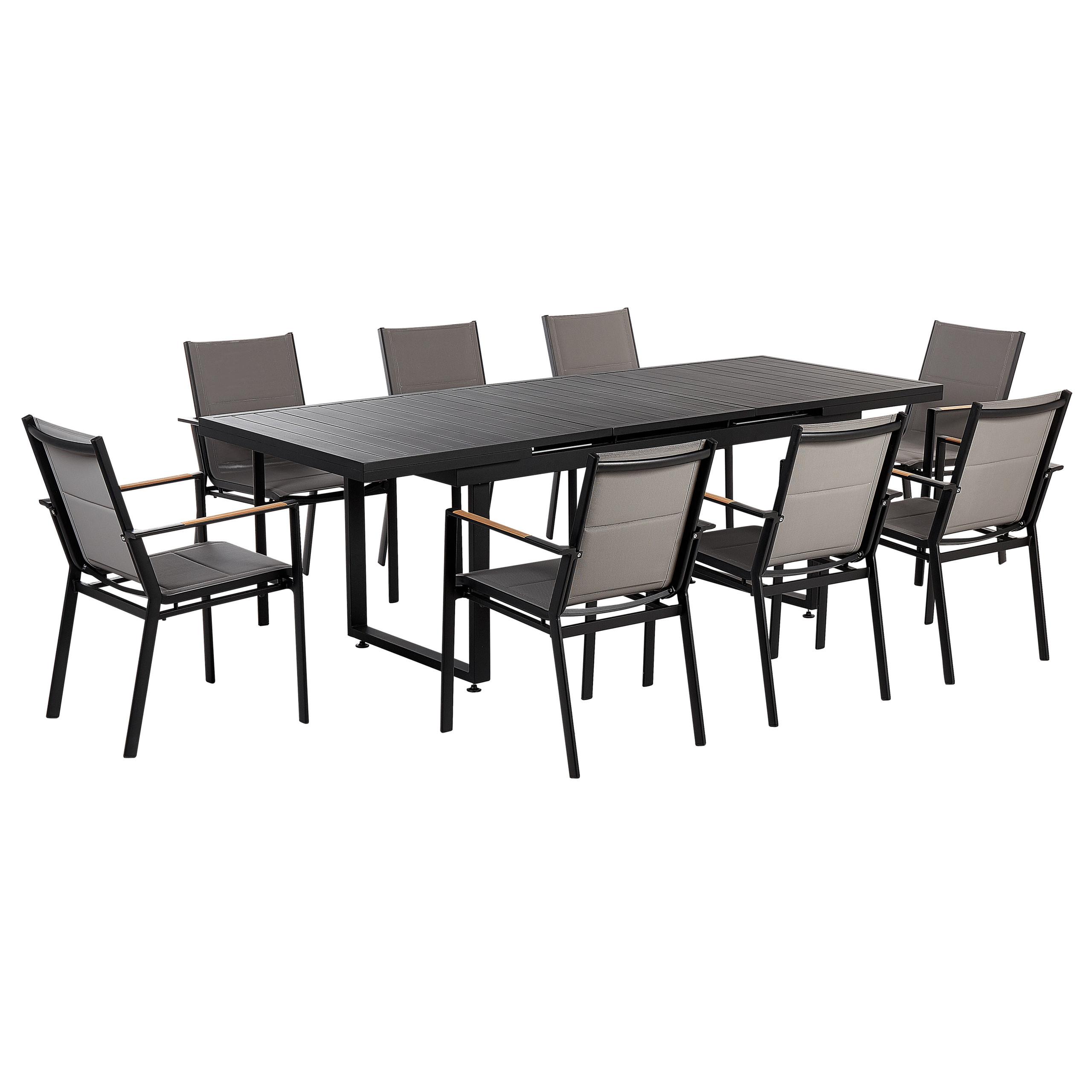 wohnli-moebel-suche-800000570028 Wohnli Möbelsuche - GARTENMÖBEL SET 8-Sitzer Aluminium schwarz/grau Valcanetto/Busseto