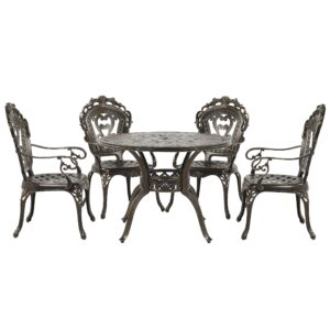 wohnli-moebel-suche-800000570032-1 GARTENMÖBEL SET 4-Sitzer Aluminium dunkelbraun Sapri Metall Beliani Garten & Outdoor > Gartenmöbel > Gartenmöbel-Sets Braun