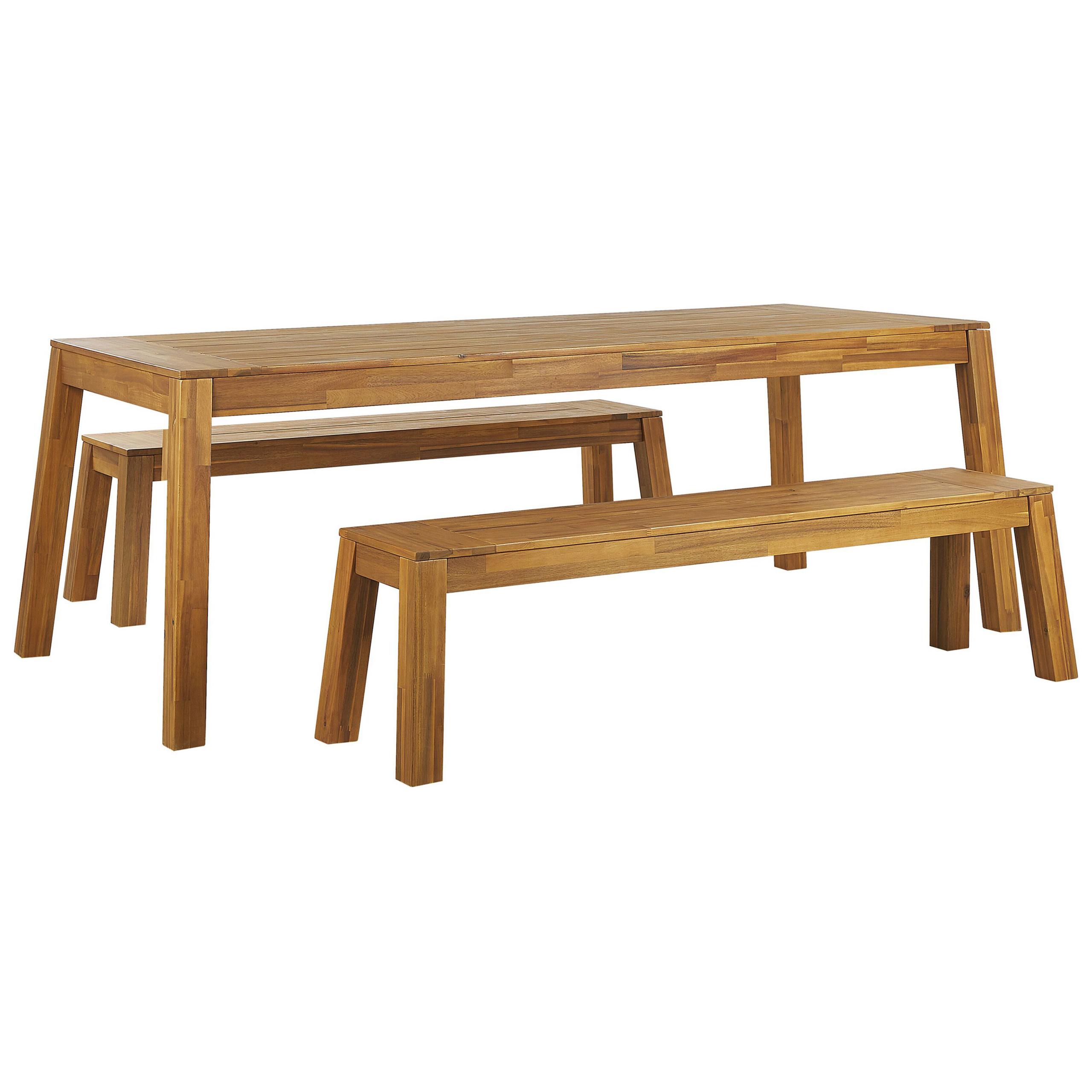 Wohnli Möbelsuche - GARTENMÖBEL SET 6-Sitzer Akazienholz hellbraun 3-teilig Livorno