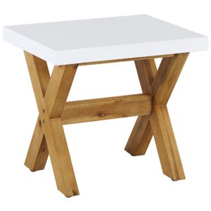 wohnli-moebel-suche-800000570042-1 GARTENMÖBEL SET 8-Sitzer Faserzement weiß 9-teilig Olbia Stein Beliani Garten & Outdoor > Gartenmöbel > Gartenmöbel-Sets Weiß