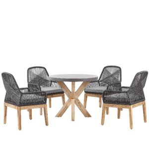 wohnli-moebel-suche-800000570043 Wohnli Möbelsuche - GARTENMÖBEL SET 4-Sitzer Faserzement grau 90 cm schwarz/grau Olbia