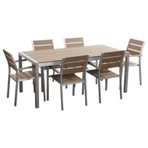 wohnli-moebel-suche-800000570051 Wohnli Möbelsuche - GARTENMÖBEL-SET 6-Sitzer Aluminium Kunstholz braun Vernio