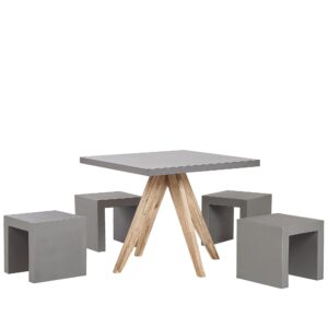 wohnli-moebel-suche-800000570052 Wohnli Möbelsuche - GARTENMÖBEL SET 4-Sitzer Faserzement grau Tisch quadratisch Olbia/Taranto