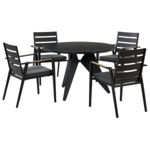 wohnli-moebel-suche-800000570054 Wohnli Möbelsuche - GARTENMÖBEL SET 4-Sitzer Aluminium schwarz Auflagen grau Olmetto/Taviano