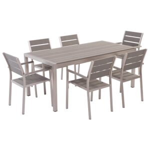 Wohnli Möbelsuche - GARTENMÖBEL SET 6-Sitzer Kunstholz grau Vernio