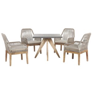 wohnli-moebel-suche-800000570059 Wohnli Möbelsuche - GARTENMÖBEL SET 4-Sitzer Faserzement grau 90/90 cm beige Olbia