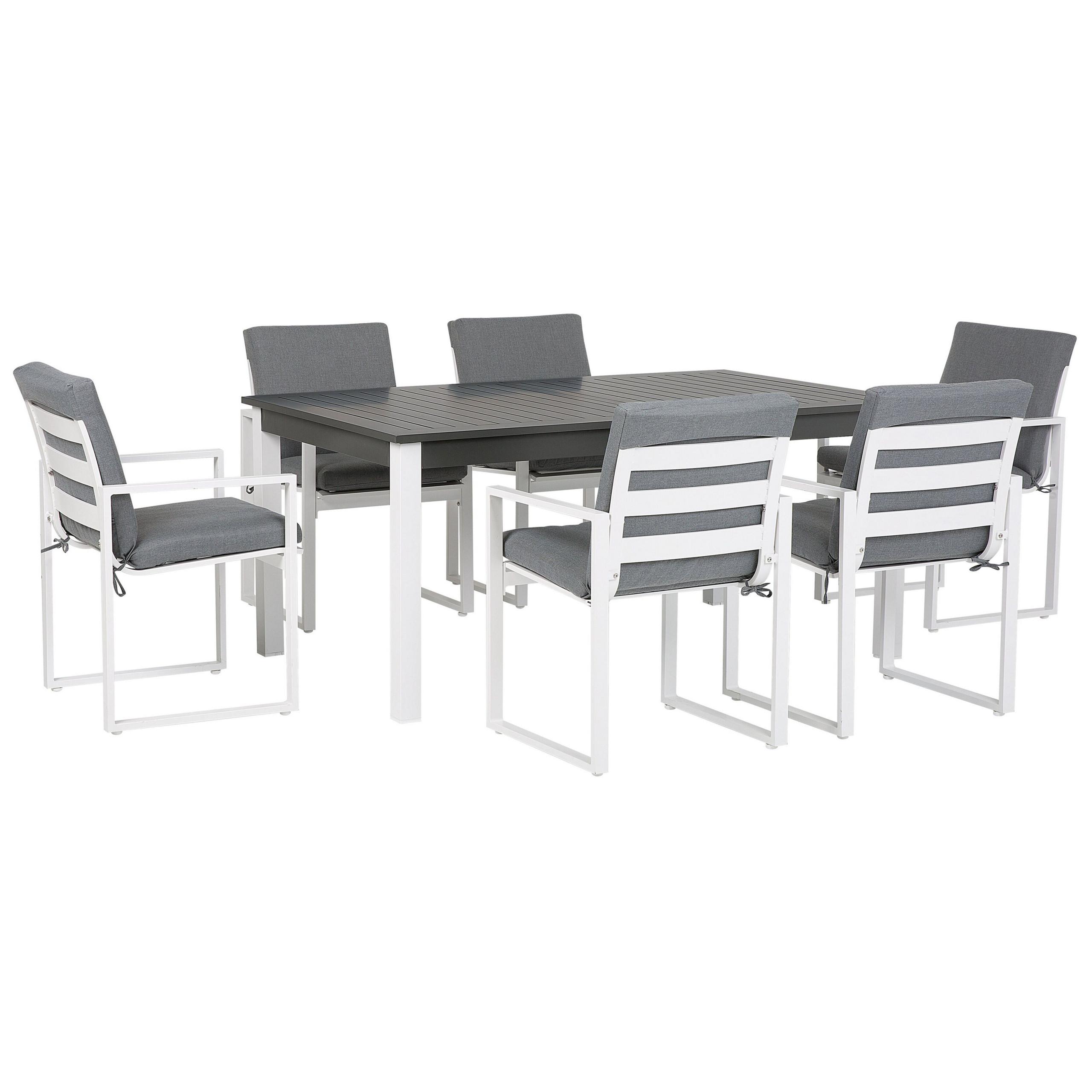 Wohnli Möbelsuche - GARTENMÖBEL SET 6-Sitzer Aluminium dunkelgrau Pancole