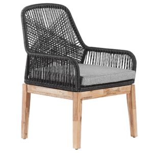 wohnli-moebel-suche-800000570064-1 GARTENMÖBEL SET 4-Sitzer Faserzement grau 90/90 cm schwarz/grau Olbia Stein Beliani Garten & Outdoor > Gartenmöbel > Gartenmöbel-Sets Grau