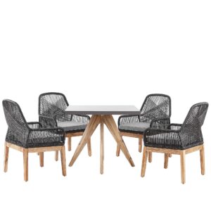 wohnli-moebel-suche-800000570064 Wohnli Möbelsuche - GARTENMÖBEL SET 4-Sitzer Faserzement grau 90/90 cm schwarz/grau Olbia