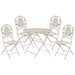 wohnli-moebel-suche-800000570068 Wohnli Möbelsuche - BALKONSET 4-Sitzer Metall cremeweiß Klapptisch Bivio