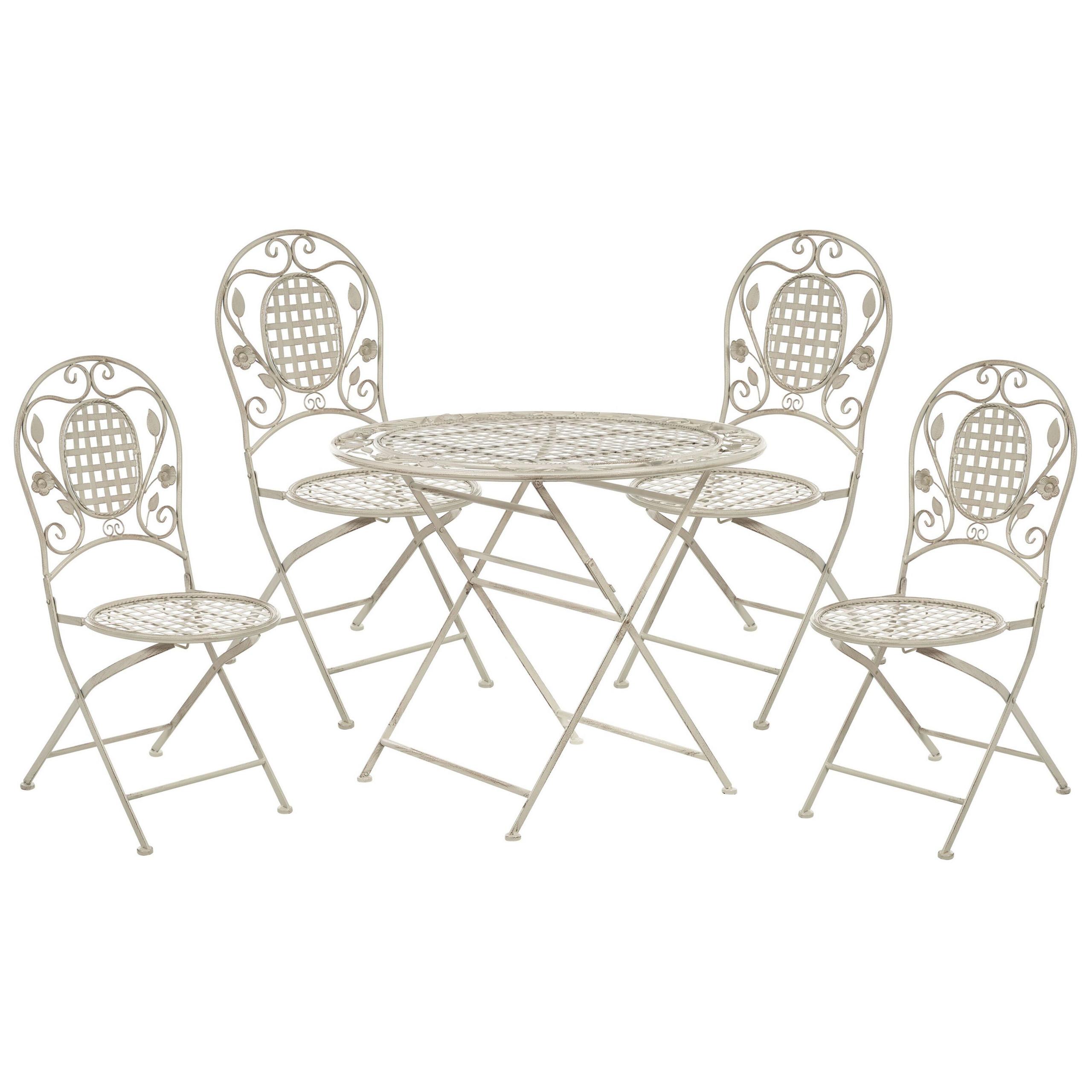 wohnli-moebel-suche-800000570068 Wohnli Möbelsuche - BALKONSET 4-Sitzer Metall cremeweiß Klapptisch Bivio