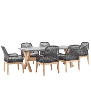wohnli-moebel-suche-800000570070 Wohnli Möbelsuche - GARTENMÖBEL-SET 6-Sitzer Faserzement schwarz/grau Olbia