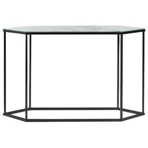wohnli-moebel-suche-800000572756-1 KONSOLENTISCH Marmor Optik weiß/schwarz Perrin Glas Beliani Möbel > Kommoden & Schubladenschränke > Konsolentische Schwarz