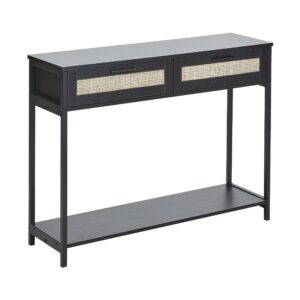 wohnli-moebel-suche-800000572764 Wohnli Möbelsuche - KONSOLENTISCH Rattan schwarz/beige 2 Schubladen Opoco