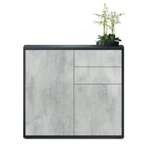wohnli-moebel-suche-800000573786-1 KOMMODE Ben Front in Beton Oxid Optik Holzwerkstoff Vladon Möbel > Kommoden & Schubladenschränke > Kommoden Grau