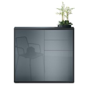wohnli-moebel-suche-800000573812-1 KOMMODE Ben Front in Grau Hochglanz Holzwerkstoff Vladon Möbel > Kommoden & Schubladenschränke > Kommoden Grau