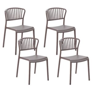 Wohnli Möbelsuche - GARTENSTÜHLE 4er-Set Kunststoff taupe Gela