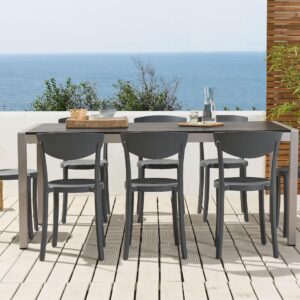 wohnli-moebel-suche-800000573894-1 GARTENSTÜHLE 8er-Set Kunststoff dunkelgrau Vieste Kunststoff Beliani Garten & Outdoor > Gartenmöbel > Gartenstühle Grau