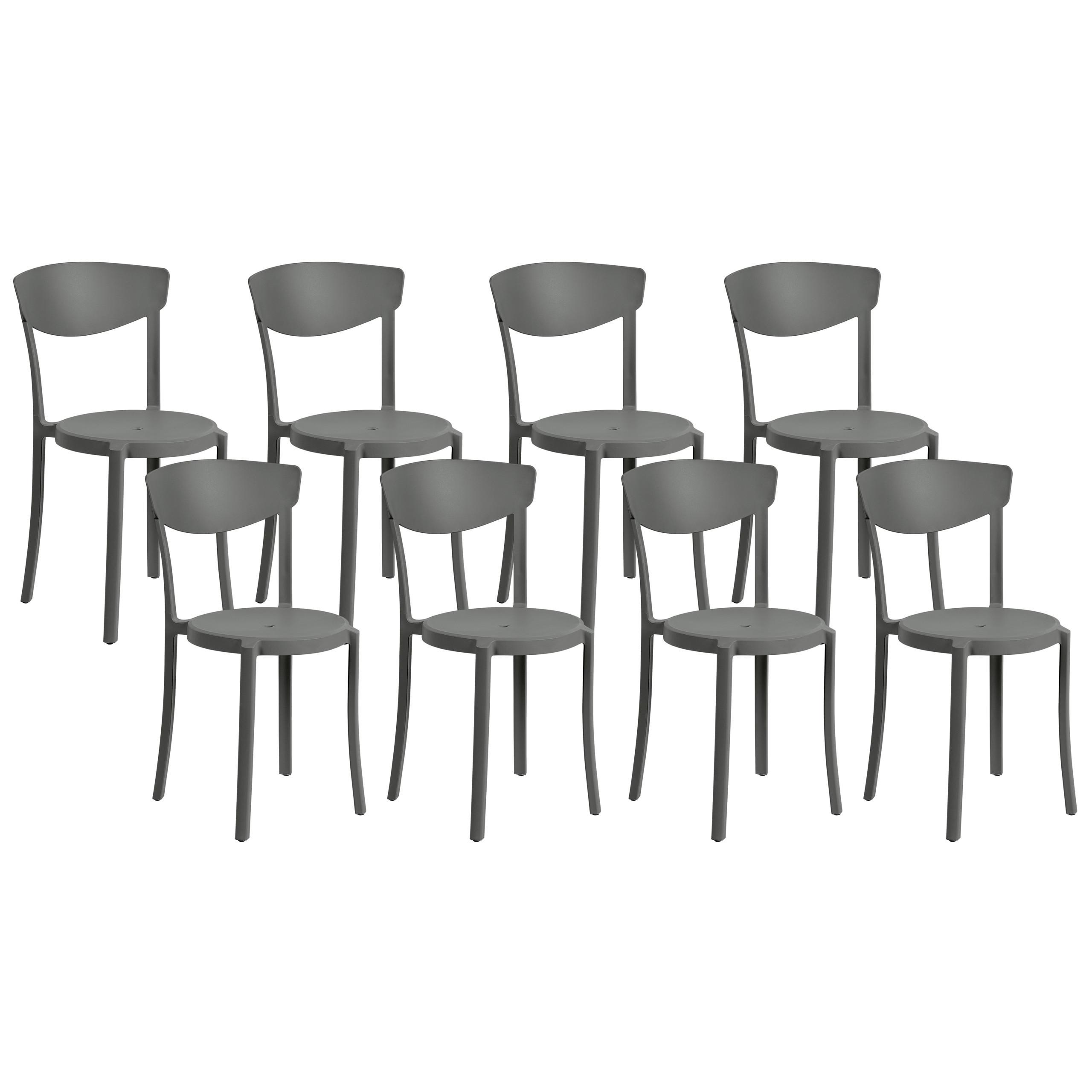 wohnli-moebel-suche-800000573894 Wohnli Möbelsuche - GARTENSTÜHLE 8er-Set Kunststoff dunkelgrau Vieste