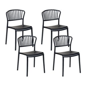 Wohnli Möbelsuche - GARTENSTÜHLE 4er-Set Kunststoff schwarz Gela