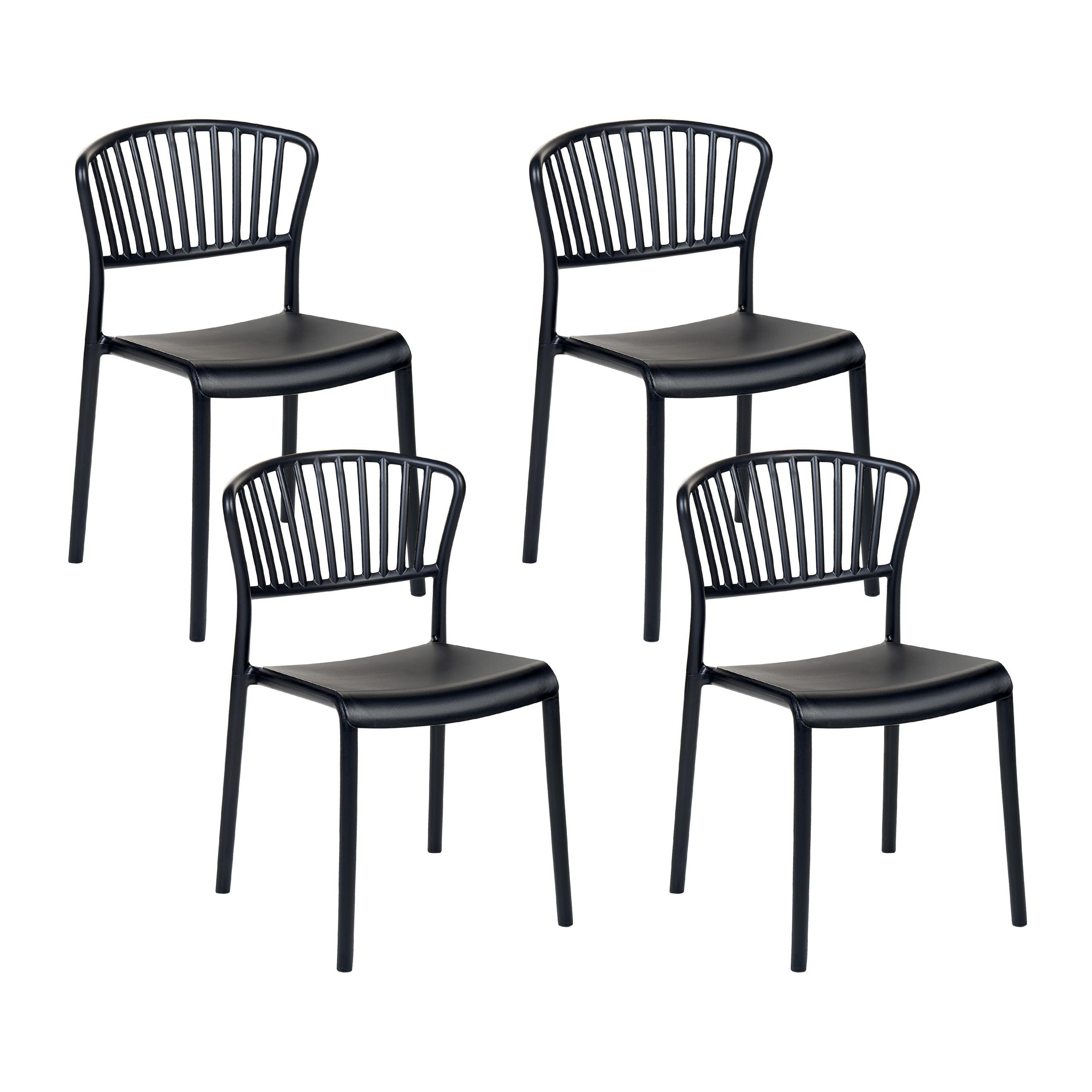 wohnli-moebel-suche-800000573898 Wohnli Möbelsuche - GARTENSTÜHLE 4er-Set Kunststoff schwarz Gela