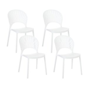 Wohnli Möbelsuche - GARTENSTÜHLE 4er-Set Kunststoff weiß Ostia