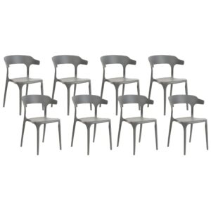 Wohnli Möbelsuche - GARTENSTÜHLE 8er-Set Kunststoff grau Gubbio